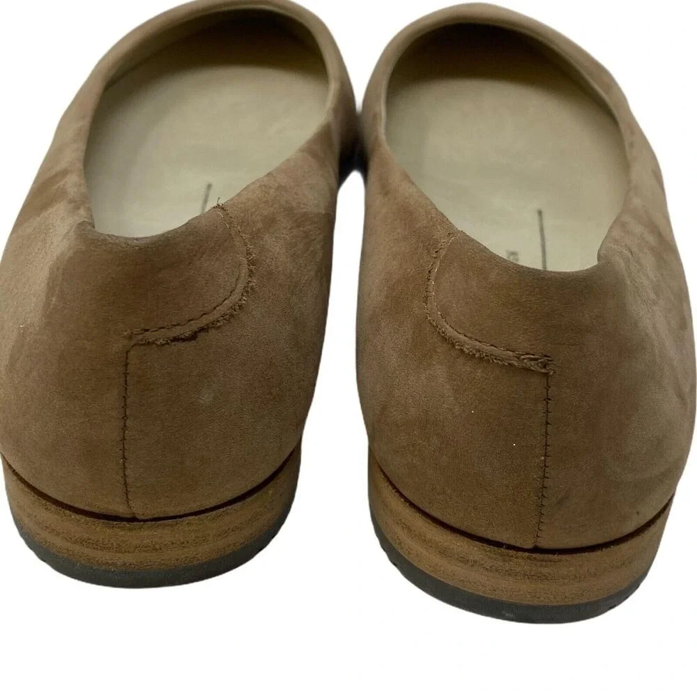 New ECCO Women's Ballet Flats 36 Tan Suede Pointed Toe Danish Design